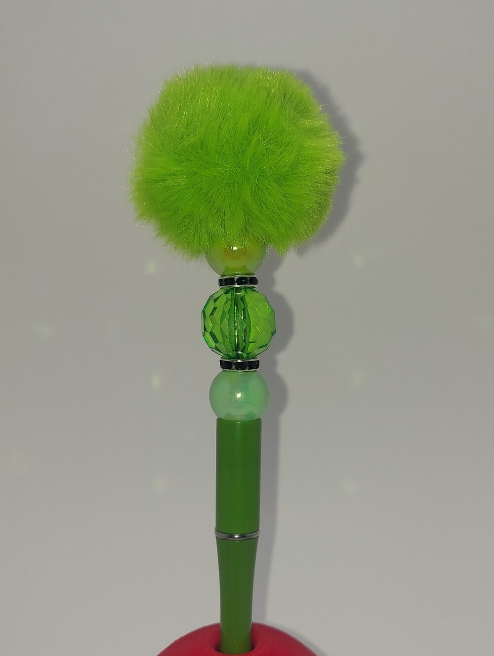 Green  Fluffy Pom-Pom Pen #1